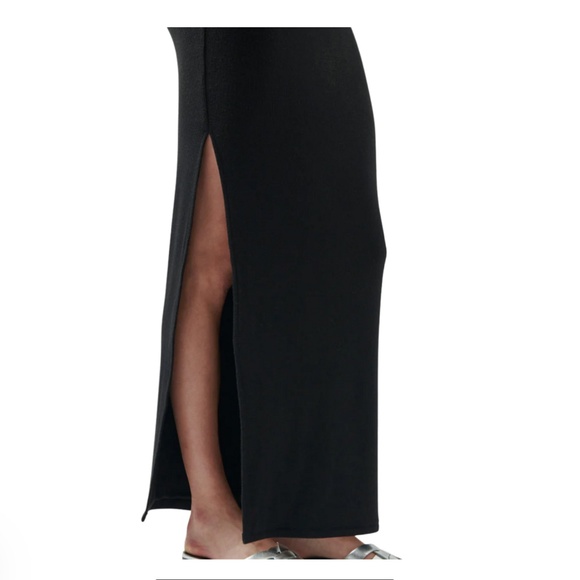 ATM MODAL RIB SIDE SLIT MAXI SKIRT - Picture 8 of 9